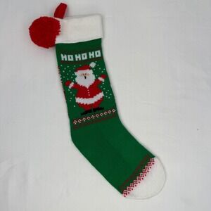 Vintage 1985 Ambassador Hallmark Santa Ho Ho Ho Knit Christmas Stocking QST618L